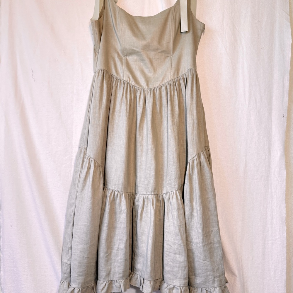 Linen dress made by of her own kind, Mirabelle dress in sage